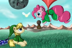 Size: 1024x683 | Tagged: safe, artist:grennadder, pinkie pie, earth pony, pony, crossover, nintendo, nintendo 64, ponified, termina's moon, the legend of zelda, the legend of zelda: majora's mask