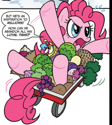 Size: 342x382 | Tagged: safe, idw, pinkie pie, earth pony, pony, spoiler:comic, female, fruit, mare, pink coat, pink mane