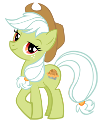 Size: 1496x1810 | Tagged: safe, artist:durpy, color edit, applejack, granny smith, earth pony, pony, simple background, solo, transparent background, vector, young granny smith