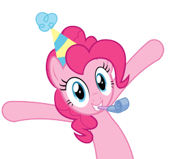 Size: 4023x3743 | Tagged: safe, artist:takua770, pinkie pie, earth pony, pony, hat, party hat, simple background, solo, transparent background, vector