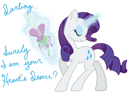 Size: 1024x768 | Tagged: safe, artist:tidalmewmew, rarity, pony, unicorn, bronybait, heart's desire, implications, magic, solo