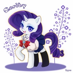 Size: 800x800 | Tagged: safe, artist:lyra-kotto, rarity, pony, unicorn, clothes, dress, sailor uniform, solo