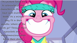 Size: 1280x723 | Tagged: safe, pinkie pie, earth pony, pony, grin, headband, insane pony thread, smiling, solo, teeth, tumblr, workout, workout outfit