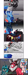 Size: 3548x9400 | Tagged: safe, artist:velcius, cozy glow, grogar, king sombra, lord tirek, queen chrysalis, changeling, changeling queen, pegasus, pony, the beginning of the end, avengers: endgame, big no, comic, death, disintegration, dying, female, filly, guardians of the galaxy, helmet, marvel