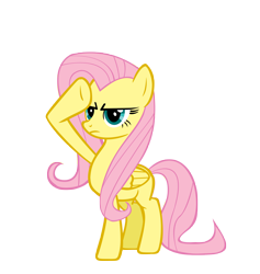 Size: 7000x7377 | Tagged: safe, artist:deilan12, fluttershy, pegasus, pony, absurd resolution, rainbow dash salutes, salute, simple background, transparent background, vector