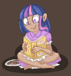 Size: 617x669 | Tagged: safe, artist:steeve, derpibooru import, twilight sparkle, book, humanized