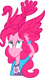 Size: 1580x2747 | Tagged: safe, artist:charity650, pinkie pie, swan, equestria girls, alternate hairstyle, hair, simple background, solo, transparent background, vector