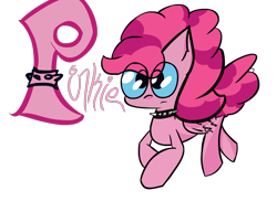 Size: 1146x833 | Tagged: safe, artist:olympic tea bagger, pinkie pie, earth pony, pony, alternate hairstyle, collar, pet, pony pet, sadism, solo