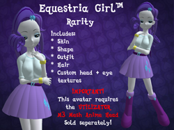 Size: 1602x1200 | Tagged: safe, rarity, equestria girls, avatar, clothes, female, second life