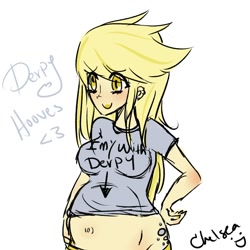 Size: 1500x1500 | Tagged: safe, artist:jviorphine, derpy hooves, human, humanized, pregnant, solo