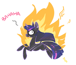 Size: 676x572 | Tagged: safe, artist:meekcheep, derpibooru import, twilight sparkle, dialogue, fire, immolation, open mouth, simple background, solo, white background