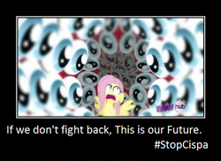 Size: 491x357 | Tagged: safe, edit, screencap, fluttershy, pegasus, pony, hurricane fluttershy, cispa, eyeball, eyes, fear, motivational poster, reaction image