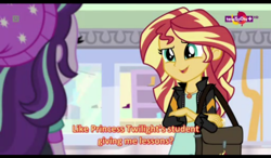 Size: 1024x600 | Tagged: safe, screencap, starlight glimmer, sunset shimmer, equestria girls, mirror magic, spoiler:eqg specials, geode of empathy, low quality, magical geodes, subtitles, teletoon