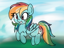 Size: 799x601 | Tagged: safe, anonymous artist, derpibooru import, rainbow dash, pegasus, pony, flying, solo