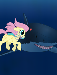 Size: 618x800 | Tagged: safe, artist:capnchryssalid, fluttershy, pegasus, pony, shark, diving, scuba, swimming, underwater, watershy