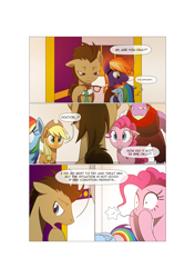 Size: 3541x5016 | Tagged: safe, artist:gashiboka, derpibooru import, applejack, doctor whooves, pinkie pie, rainbow dash, spike, oc, dragon, earth pony, pegasus, pony, comic:recall the time of no return, comic, this will not end well