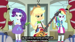 Size: 1280x717 | Tagged: safe, derpibooru import, screencap, applejack, flam, flim, rainbow dash, rarity, a case for the bass, equestria girls, rainbow rocks, colorado, dollars, doobie, female, flim flam brothers, grass, indoors, lesbian, marijuana, mary jane, meme, money, ponied up, pot, rarijackdash, shipping, youtube caption