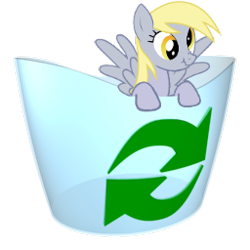 Size: 256x256 | Tagged: safe, artist:shadow99tv, derpy hooves, pegasus, pony, female, mare, recycle bin, scrunchy face, solo