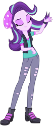 Size: 2254x5256 | Tagged: safe, artist:remcmaximus, starlight glimmer, equestria girls, mirror magic, spoiler:eqg specials, absurd resolution, beanie, beautiful, breasts, cleavage, clothes, eyes closed, female, hair flip, hat, high heels, pants, shirt, simple background, smiling, solo, transparent background, vector, vest