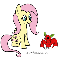 Size: 1280x1280 | Tagged: safe, artist:saine grey, fluttershy, fruit bat, pegasus, pony, 30 minute art challenge, female, mare