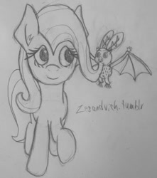 Size: 703x797 | Tagged: safe, artist:zesandvich, fluttershy, fruit bat, pegasus, pony, 30 minute art challenge, female, mare