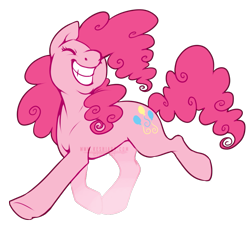 Size: 949x882 | Tagged: safe, artist:kaceymeg, pinkie pie, earth pony, pony, eyes closed, smiling, solo