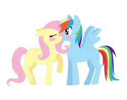 Size: 1132x892 | Tagged: safe, artist:alliegirl1236, derpibooru import, fluttershy, rainbow dash, pegasus, pony, female, flutterdash, lesbian, shipping