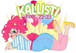 Size: 1280x898 | Tagged: safe, artist:glasmond, pinkie pie, balloon, humanized, kallisti, nail polish, solo