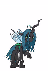 Size: 2416x3600 | Tagged: safe, artist:tallaferroxiv, queen chrysalis, changeling, changeling queen, female, simple background, smiling, solo