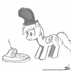 Size: 800x800 | Tagged: safe, artist:johnjoseco, derpy hooves, pegasus, pony, dr. seuss, female, grayscale, green eggs and ham, mare, monochrome, parody, solo