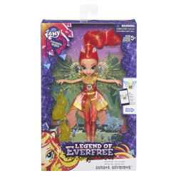 Size: 1000x1000 | Tagged: safe, sunset shimmer, equestria girls, legend of everfree, box, clothes, doll, dress, gala dress, high heels, platform shoes, solo, toy