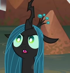 Size: 574x600 | Tagged: safe, screencap, queen chrysalis, changeling, changeling queen, bust, cropped, cute, cutealis, female, solo