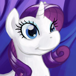 Size: 1600x1600 | Tagged: safe, artist:lopilot, rarity, pony, unicorn, bust, portrait, solo