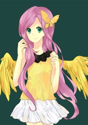 Size: 1181x1675 | Tagged: safe, artist:lillin, fluttershy, humanized, pixiv, winged humanization