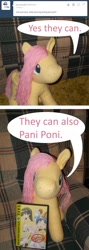 Size: 864x2427 | Tagged: safe, artist:eratosofcyrene, fluttershy, ask, ask plush derpy, irl, photo, plushie