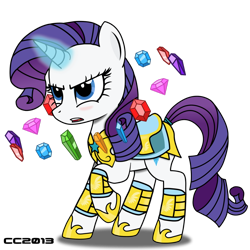 Size: 1024x1024 | Tagged: safe, artist:christiancerda, rarity, pony, unicorn, armor, armorarity, gem, solo