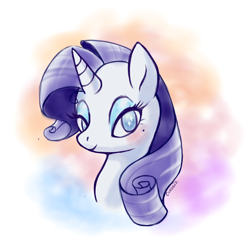 Size: 700x700 | Tagged: safe, artist:corzeir, rarity, pony, unicorn, bust, eyeshadow, makeup, simple background, solo