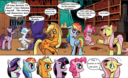 Size: 800x490 | Tagged: safe, artist:pony-berserker, derpibooru import, applejack, fluttershy, pinkie pie, rainbow dash, rarity, twilight sparkle, twilight sparkle (alicorn), alicorn, earth pony, pegasus, pony, unicorn, babylon 5, battlestar galactica, exploitable meme, female, green acres, i watch it for the plot, mane 6 interests, mare, masterpiece theater, meme, monty python, monty python's flying circus, plot