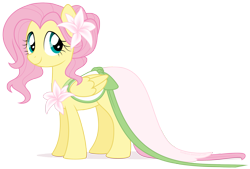 Size: 2063x1393 | Tagged: safe, artist:kumkrum, fluttershy, pegasus, pony, alternate hairstyle, clothes, cute, dress, shyabetes