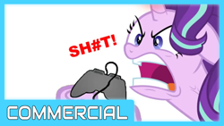 Size: 1366x768 | Tagged: safe, starlight glimmer, pony, angry, censored vulgarity, commercial, gamer, link in description, rage, solo, starlight gamer, the teacup game, thumbnail, vulgar, youtube