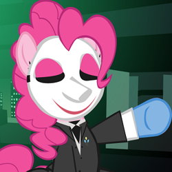 Size: 321x321 | Tagged: safe, artist:zadrave, pinkie pie, earth pony, pony, hoxton, payday, payday the heist, solo