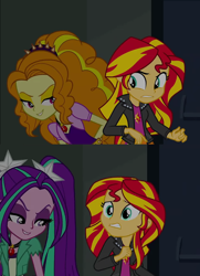 Size: 1024x1412 | Tagged: safe, screencap, adagio dazzle, aria blaze, sunset shimmer, equestria girls, rainbow rocks, eyes on the prize, lip bite