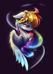 Size: 3508x4961 | Tagged: dead source, safe, artist:spectrumblaze, derpibooru import, rainbow dash, pegasus, pony, alternate hairstyle, bust, color porn, female, floppy ears, flower, laurel, laurel wreath, rose, solo, spread wings, wings