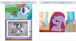 Size: 520x282 | Tagged: safe, pinkie pie, earth pony, pony, exploitable meme, image macro, is that so, juxtaposition, juxtaposition win, meme, nintendo, obligatory pony, tv meme, wii u, wii u touchpad