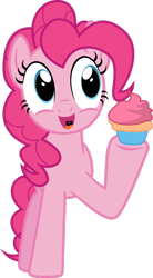 Size: 1024x1850 | Tagged: safe, artist:sourspot, pinkie pie, earth pony, pony, cupcake, simple background, solo, transparent background, vector