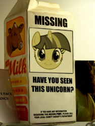 Size: 375x500 | Tagged: safe, derpibooru import, twilight sparkle, alicorn drama, milk, milk carton, missing, missing pony, parody