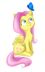 Size: 444x700 | Tagged: safe, artist:solweig, fluttershy, butterfly, pegasus, pony, cute, solo