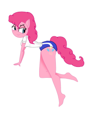 Size: 1441x1881 | Tagged: safe, artist:odiz, pinkie pie, anthro, clothes, gym uniform, schoolgirl, solo