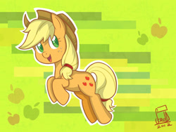 Size: 2048x1536 | Tagged: safe, artist:cainescroll, applejack, earth pony, pony, female, jumping, mare, solo