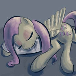 Size: 894x894 | Tagged: safe, artist:popprocks, fluttershy, pegasus, pony, female, mare, sleeping, solo